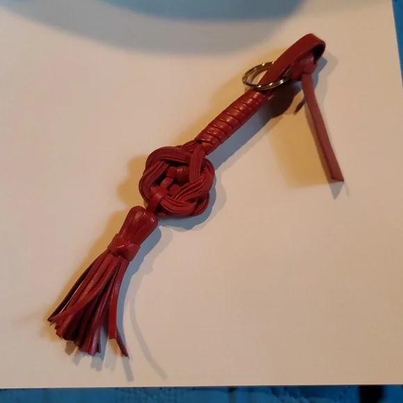 Balenciaga Red Leather Tassel Keychain - Picture 5 of 6